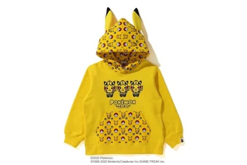 BAPE x Pokemon Kids Pullover Hoodie Yellow