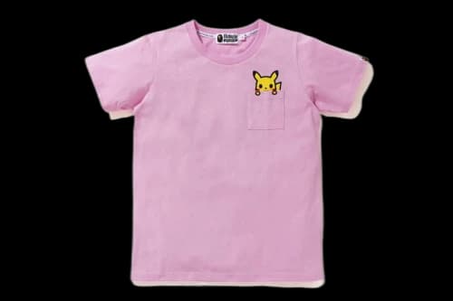 BAPE x Pokemon Pikachu Ladies Pocket Tee Pink
