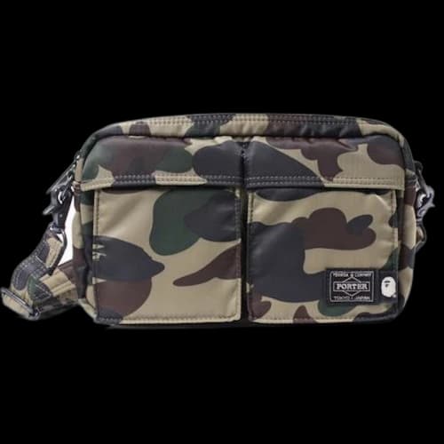 BAPE x Porter 1st Camo Double Pocket Shoulder Bag Green