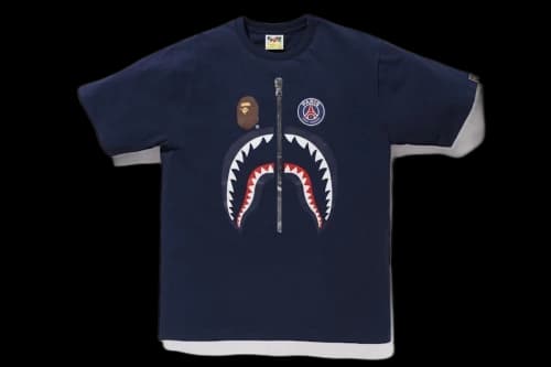 BAPE x PSG Shark Tee Navy