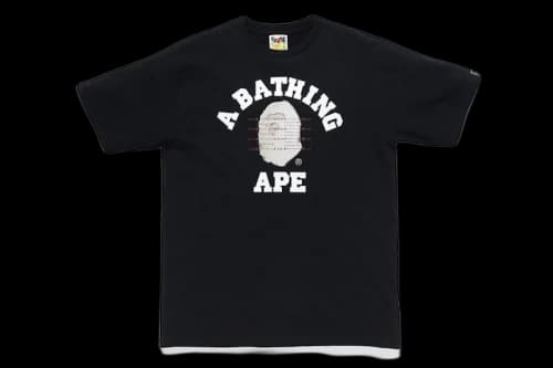 BAPE x Pusha T College Logo Tee Black