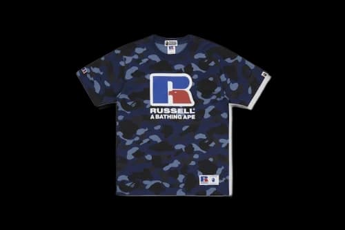 BAPE x Russell Color Camo Tee Blue