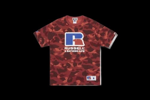 BAPE x Russell Color Camo Tee Red
