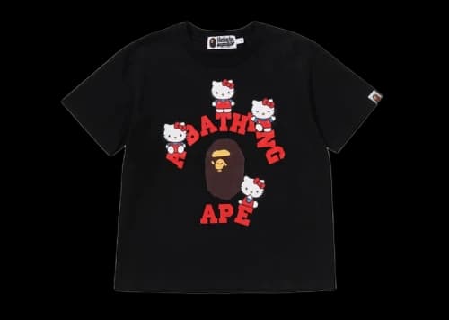 BAPE x Sanrio Characters Hello Kitty College Mini Tee (Ladies) Black