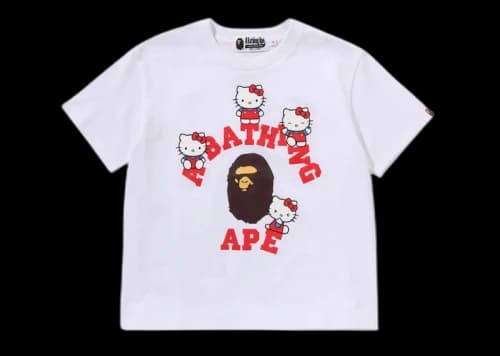 BAPE x Sanrio Characters Hello Kitty College Mini Tee (Ladies) White