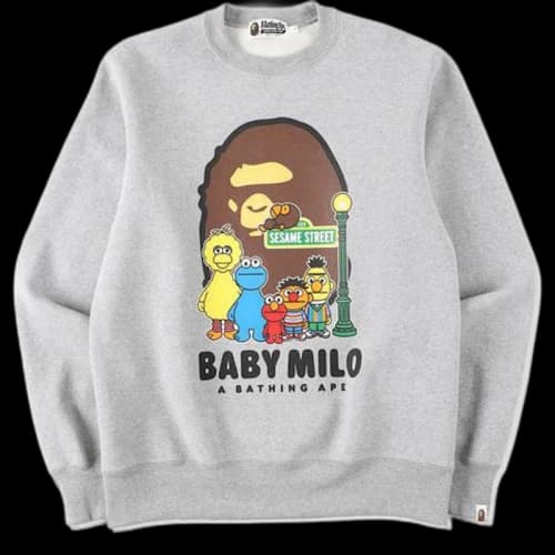 BAPE x Sesame Street Crewneck Gray