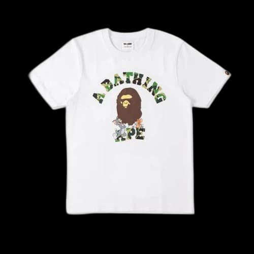 BAPE x Tom and Jerry College Tee White