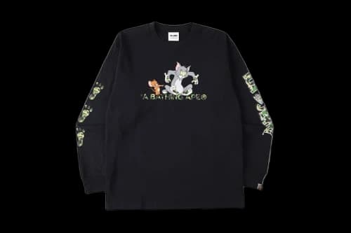 BAPE x Tom and Jerry Footprints L/S Tee Black