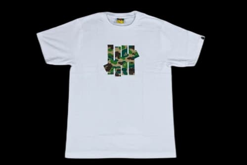 BAPE x Undefeated 5 Strike Tee White/Green Camo