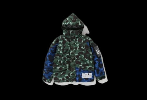Bape x Undefeated Color Camo Snowboard Down Jacket Green Blue (FW22)