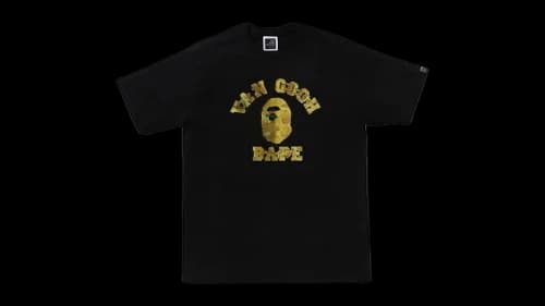 BAPE x Van Gogh Museum College Tee Black