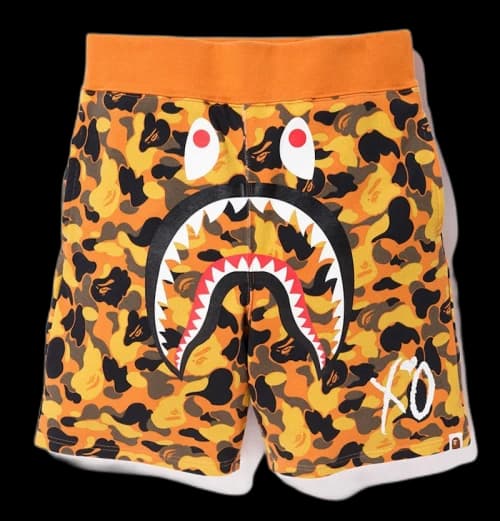BAPE x XO Shark Sweat Shorts Orange