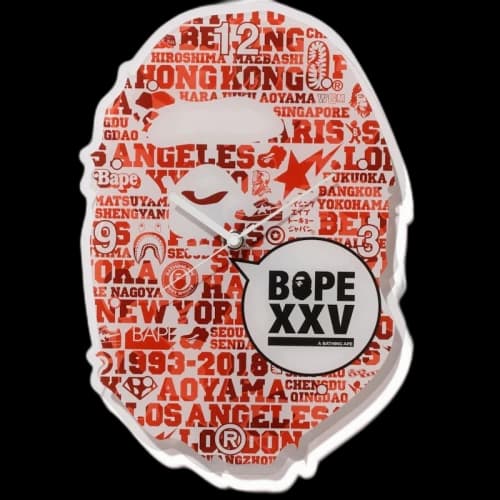 BAPE XXV Ape Head Clock Red