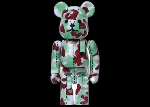 Bearbrick A Bathing Ape 28th Anniversary Camo #1 100% Red/Green