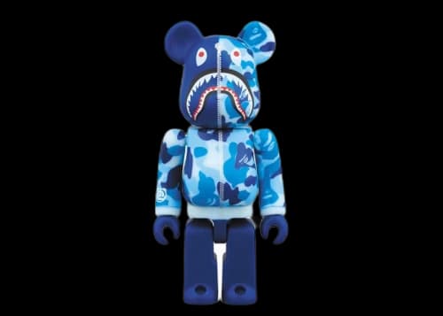 Bearbrick BAPE Camo Shark Hoodie 10th Anniversary 1 Blue