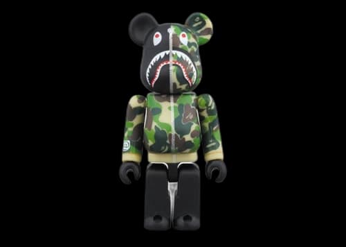 Bearbrick BAPE Camo Shark Hoodie 10th Anniversary 1 Green