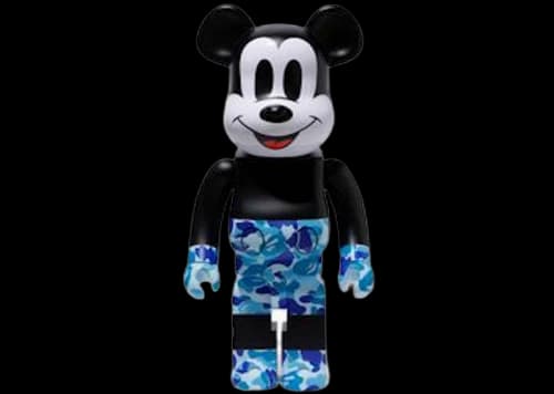 Bearbrick BAPE Mickey Mouse 1000% Black/Blue Camo