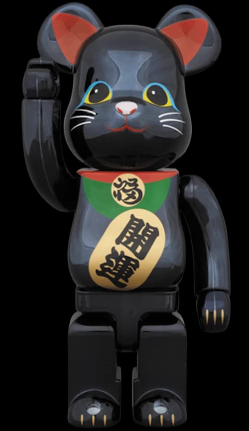 Bearbrick Beckoning Cat (Black Plating) 400% Black