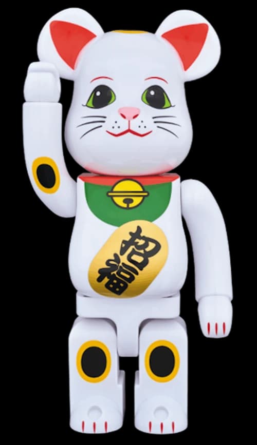 Bearbrick Beckoning Cat Invitation 400% White