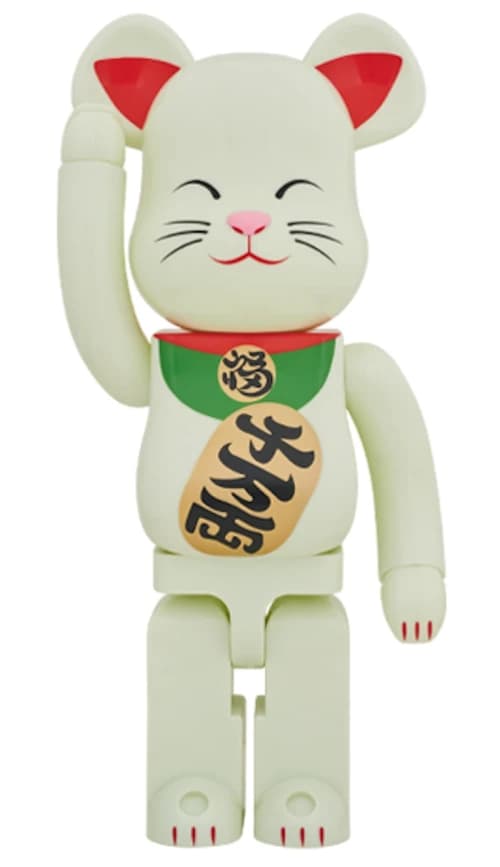 Bearbrick Beckoning Cat Luminous 1000% White