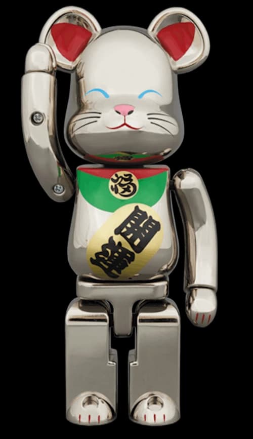 Bearbrick Chogokin Maneki Neko 200% Silver Plated