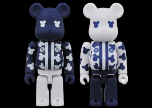 Bearbrick Happy Tokyo 100% Set Navy/White