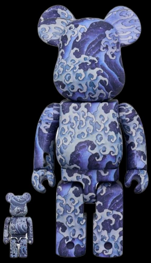 Bearbrick Katsushika Hokusai Kamimachi Festival Float Ceiling Painting "Otoko Nami" 100% & 400% Set