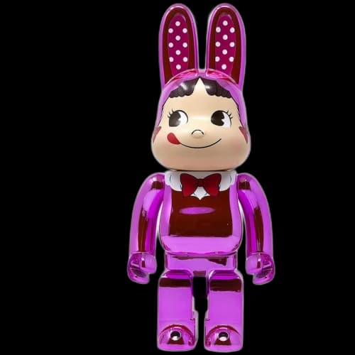Bearbrick Kigurumi Peko Chan Metallic Pink Rabbrick 100% & 400% Set