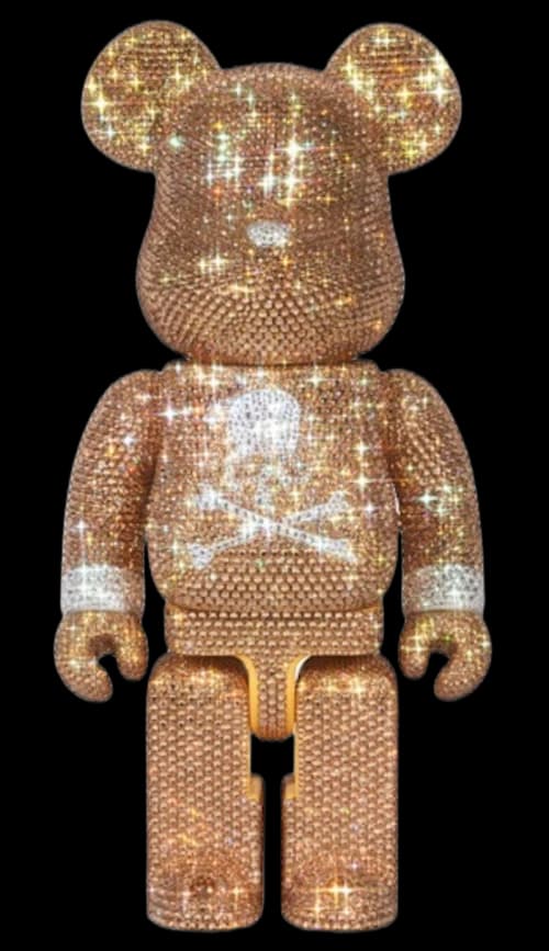 Bearbrick Lights Style Mastermind Japan Crystal 400% Gold/Silver