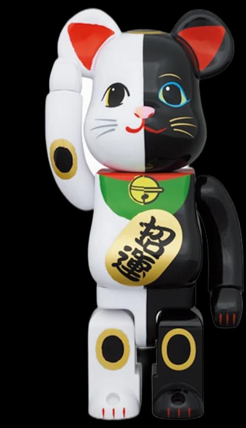 Bearbrick Lucky Cat Money Luck White x Blessing Black 100% & 400% Set