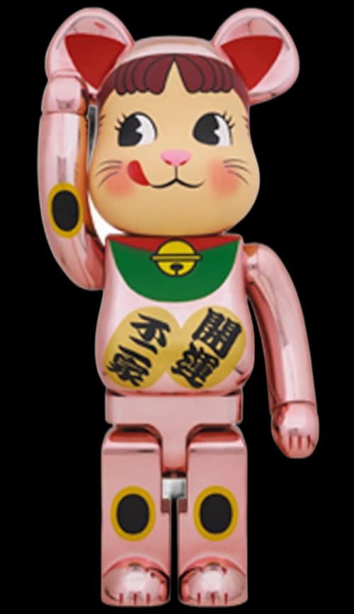 Bearbrick Maneki Neko Peko-chan 1000% Peach Gold Plated