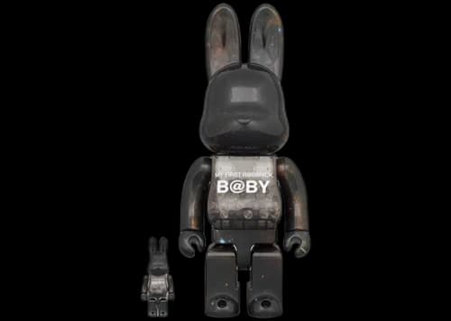 Bearbrick My First Rabbrick Baby Space Ver. 100% & 400% Set Black