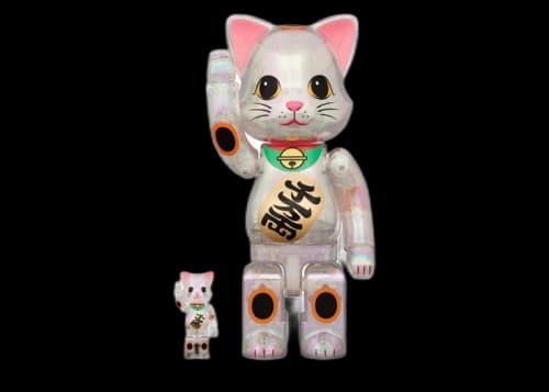 Bearbrick NY@BRICK Maneki Neko Ten Man Ryo 100% & 400% Set Transparent
