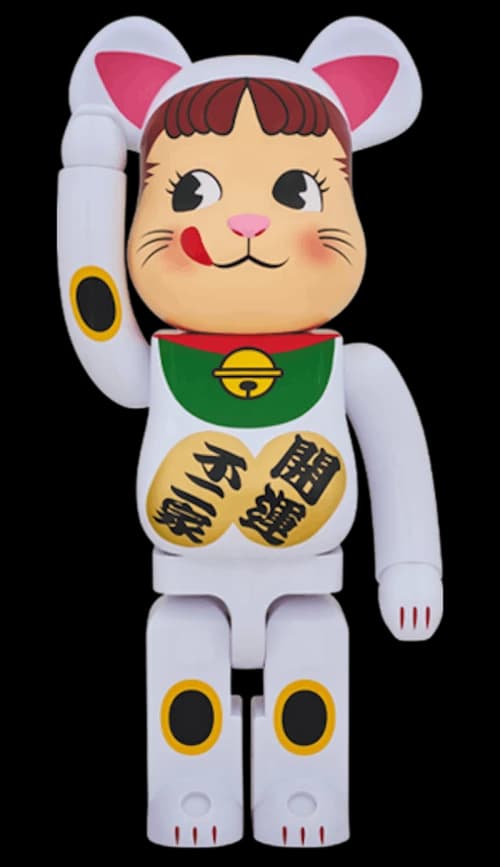 Bearbrick Peko-Chan Beckoning Cat 1000% White