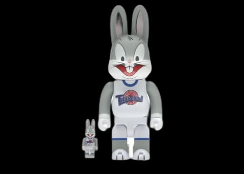Bearbrick x Space Jam Rabbrick Bugs Bunny 100% & 400% Set Grey