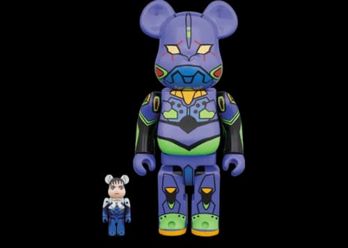 Bearbrick Shinji & Evangelion 100% & 400% Set Purple Multicolor