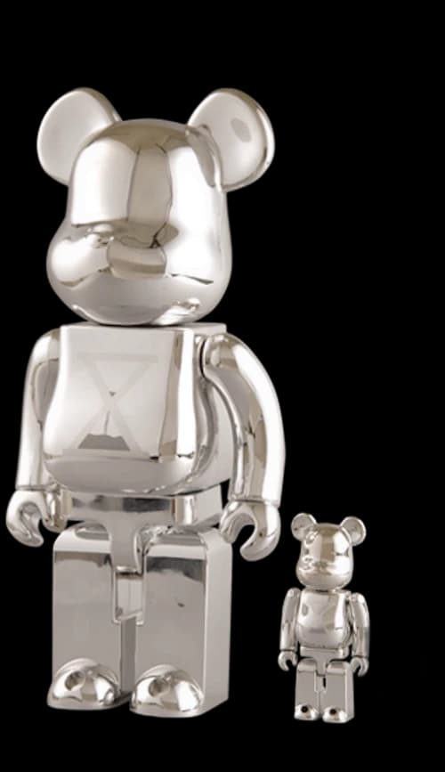 Bearbrick Staple 50%, 100% & 400% Silver