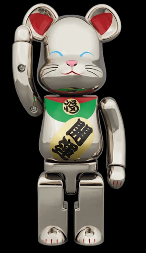 Bearbrick Superalloy Beckoning Cat Silver Plated 200%