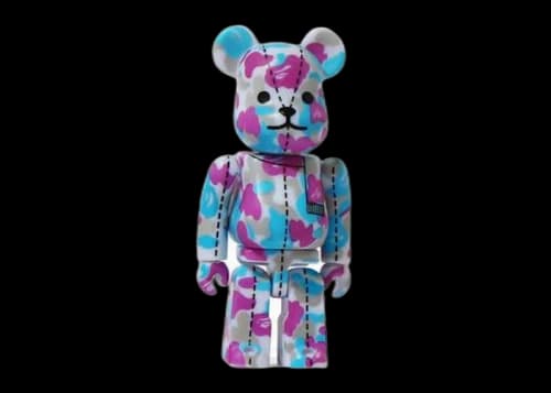 Bearbrick x A Bathing Ape 28th Anniversary Camo #2 100% Purple/Blue/Grey