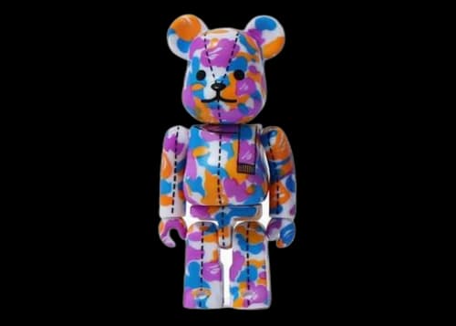 Bearbrick x A Bathing Ape 28th Anniversary Camo #2 100% Purple/Blue/Orange