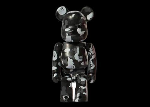Bearbrick x A Bathing Ape 28th Anniversary Camo #3 100% Black/Grey
