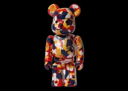 Bearbrick x A Bathing Ape 28th Anniversary Camo #3 100% Red/Yellow/Blue
