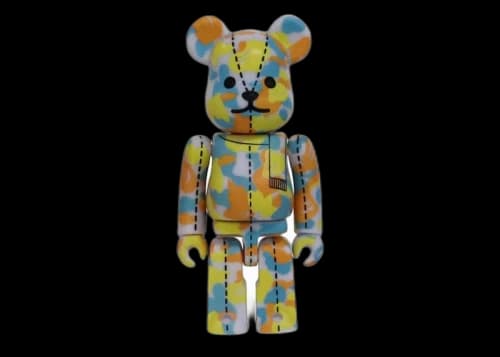 Bearbrick x A Bathing Ape 28th Anniversary Camo #4 100% Blue/Yellow