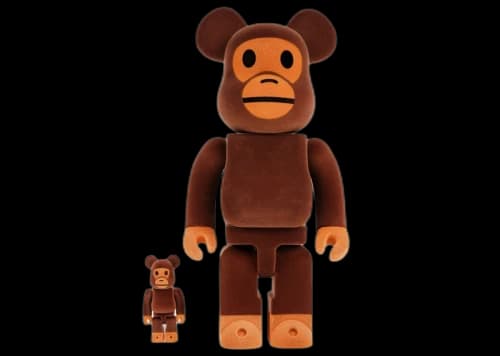 Bearbrick x Bape Baby Milo Flocky Ver. 100% & 400% Set