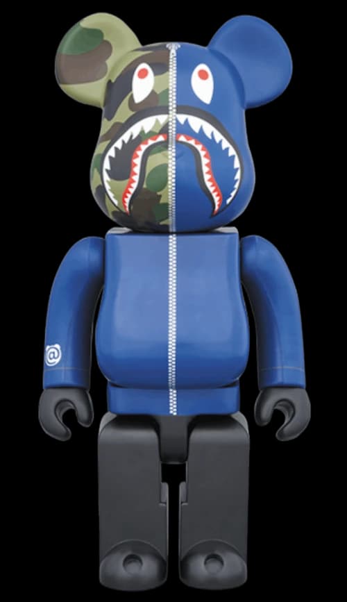 Bearbrick x Bape Camo Shark 1000% Blue