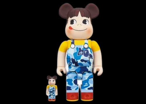 Bearbrick x BAPE Peko-chan 100% & 400% Set Blue Camo