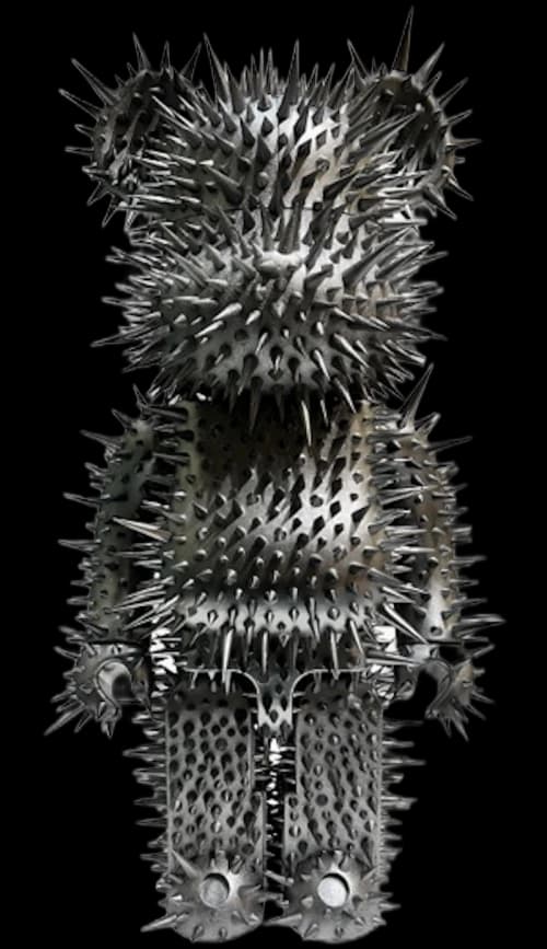 Bearbrick x Shinsuke Ikeuchi Spike #2 1000% Silver