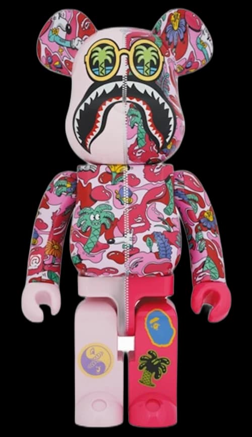 Bearbrick x Steven Harrington x BAPE Shark 1000% Pink Camo