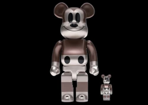 Bearbrick x Undefeated x Disney Mickey Mouse 90th Anniversary 100% & 400% Set Copper/Black