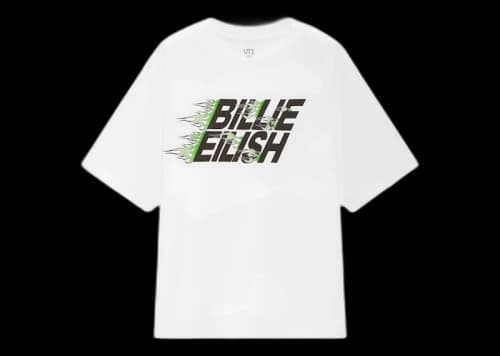 Billie Eilish Flames T-Shirt (Japanese Womens Sizing) White